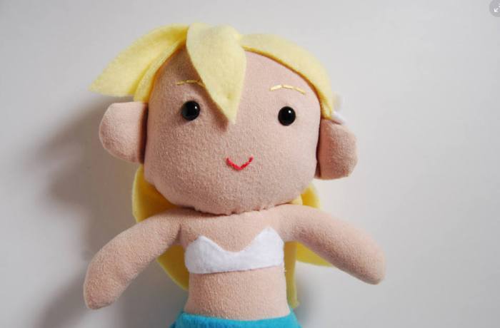 Mermaid plush dolls with downloadable pattern