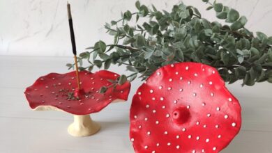 Terrazzo style clay incense holder