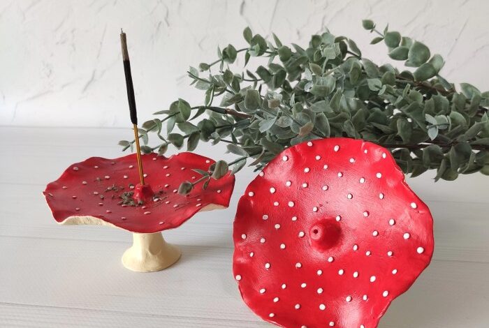 Terrazzo style clay incense holder