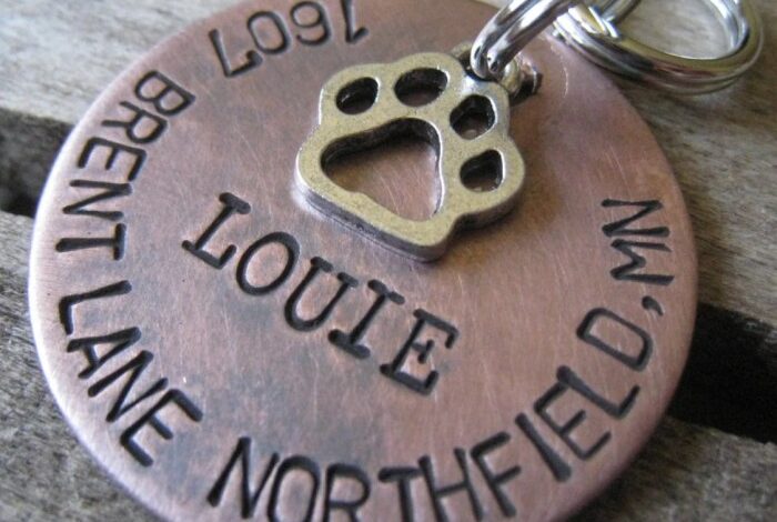 Hand stamped pet tag