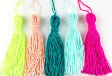 Easy yarn tassel ghost garland