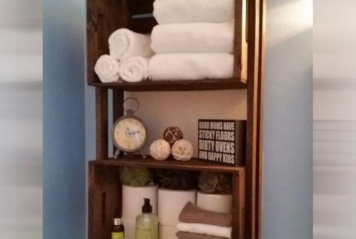 Try this hanging baskets for bathroom storage