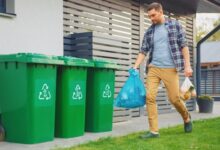 Try this a modern solution for hiding your trash can