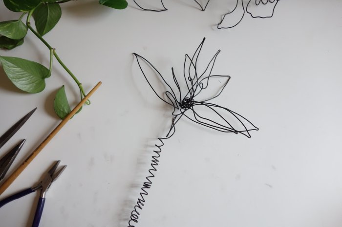 Floral wire words diy project