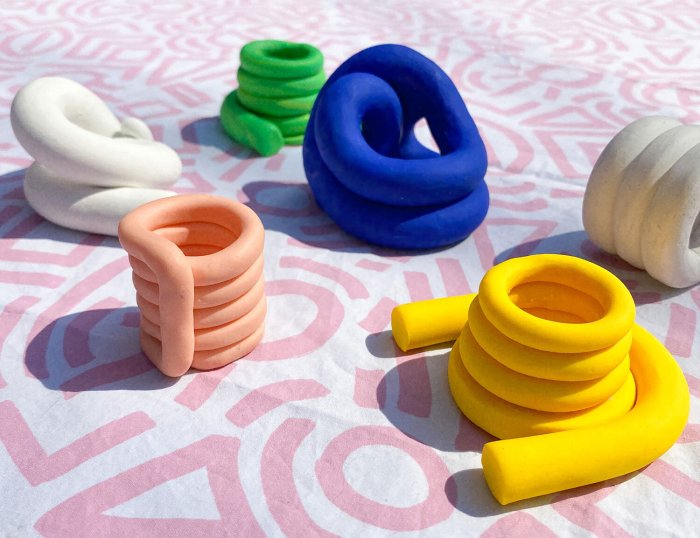 Diy clay cactus candle holders