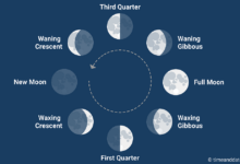 Clay phases of the moon garland