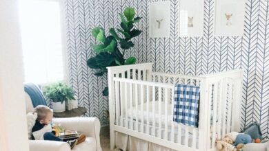 Painted nursery wallpaper diy