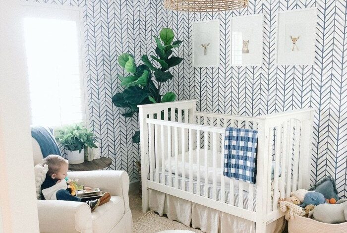 Painted nursery wallpaper diy