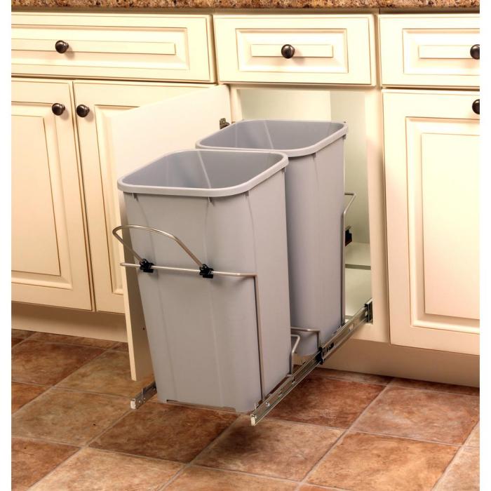 Convert a cabinet into a pull out trash bin