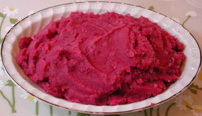 Mashed beets and potatoes