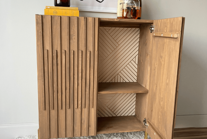 Ikea ivar cabinet hack turned into a bar cabinet