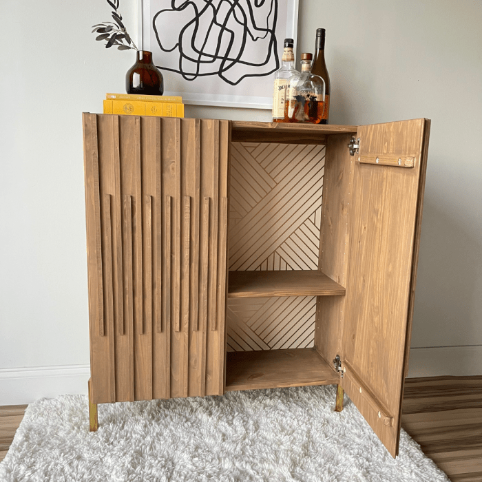 Ikea ivar cabinet hack turned into a bar cabinet