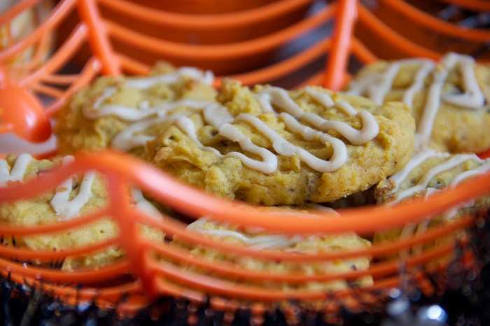 Pumpkin and tahini chocolate chunk cookies