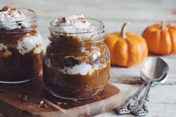 Pumpkin pie in jars