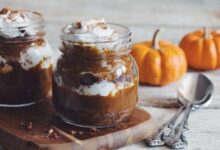 Pumpkin pie in jars