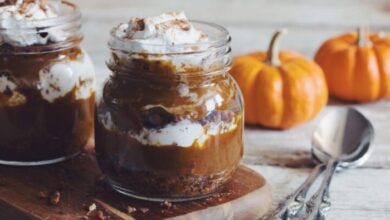 Pumpkin pie in jars
