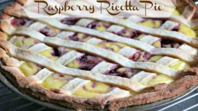 Ricotta and raspberry pie