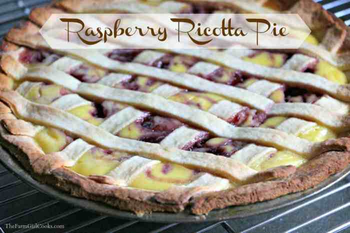 Ricotta and raspberry pie