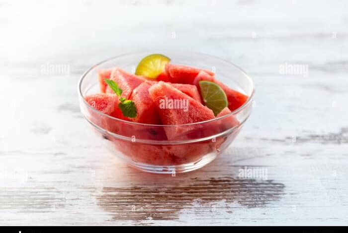 Fresh watermelon jello sea salt