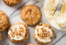 Carrot cake cookies with cream cheese frosting