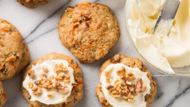 Carrot cake cookies with cream cheese frosting