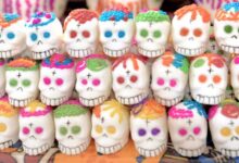 Day of the dead candy skull platter sugar overload