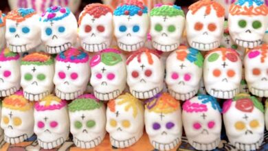 Day of the dead candy skull platter sugar overload