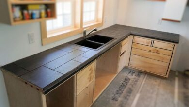 Tiled countertop diy no saw required