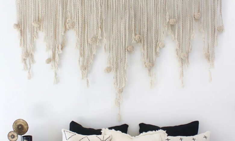 Pom pom wall hanging