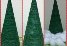 Yarn christmas tree diy