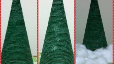 Yarn christmas tree diy