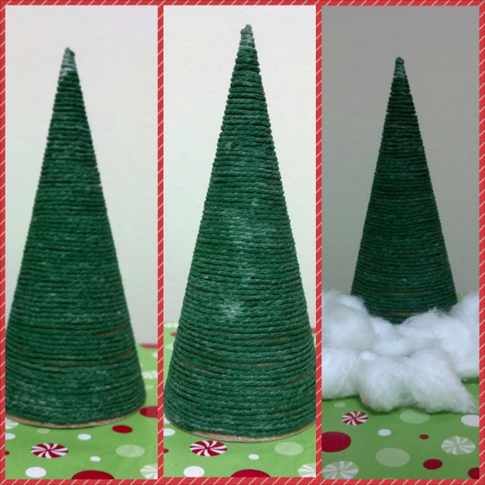 Yarn christmas tree diy