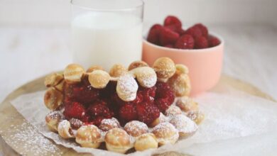 Peanut butter and jam bubble waffles