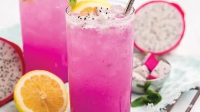 Dragon fruit limeade cocktail