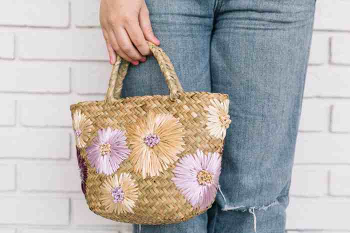 Diy stitched floral purse