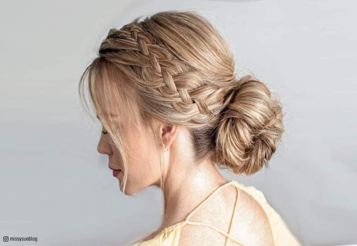 The upside down braided top knot