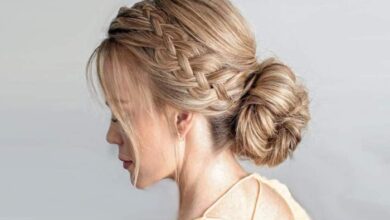 The upside down braided top knot