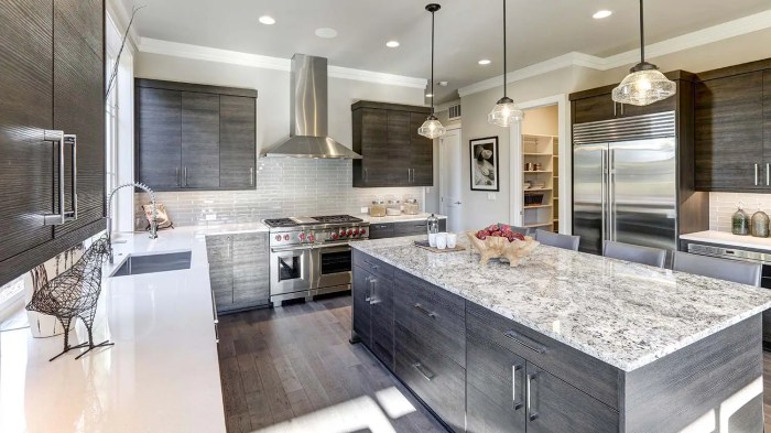 Concrete feather finish countertops