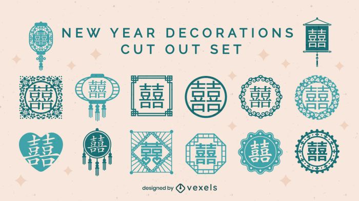 Lunar new year books decor