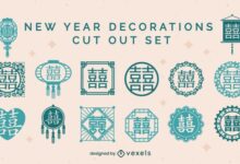 Lunar new year books decor