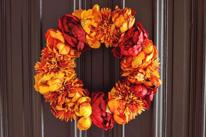 Autumn floral wreath project