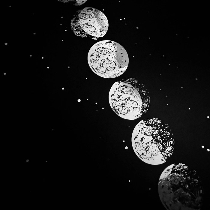 Silver moon phases wall art