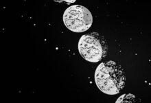 Silver moon phases wall art