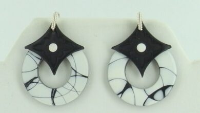 Diy marble jade earrings and pendant necklace