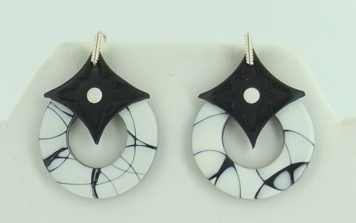Diy marble jade earrings and pendant necklace