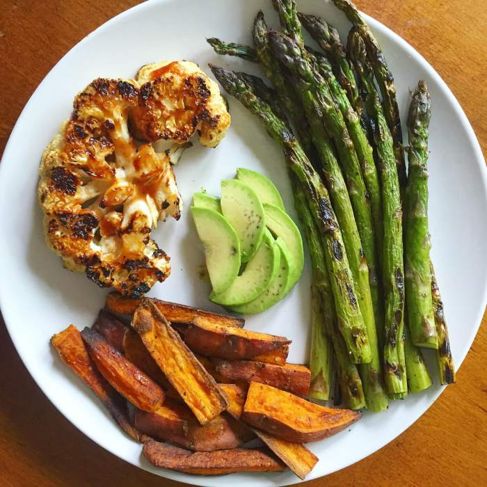 Smoky cauliflower steaks with orange and herb quinoa