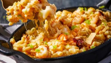 Lobster baked macaroni cheese