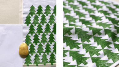 Christmas napkin iron on diy with printable