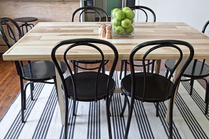 Table dining room diy seat six puzzle abeautifulmess Diy six seat dining room table