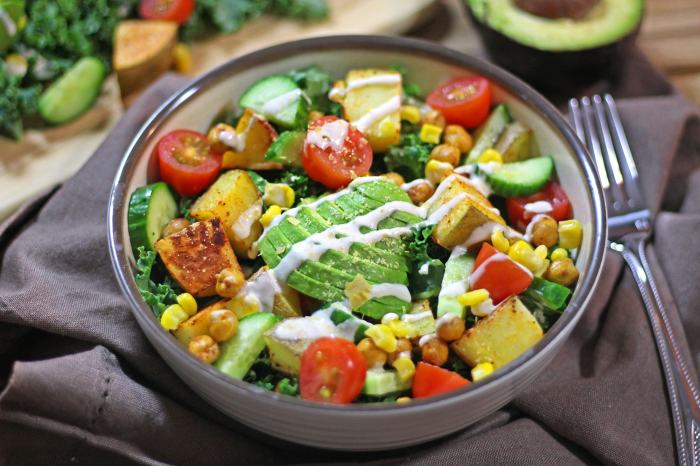 Creamy kale harvest salad